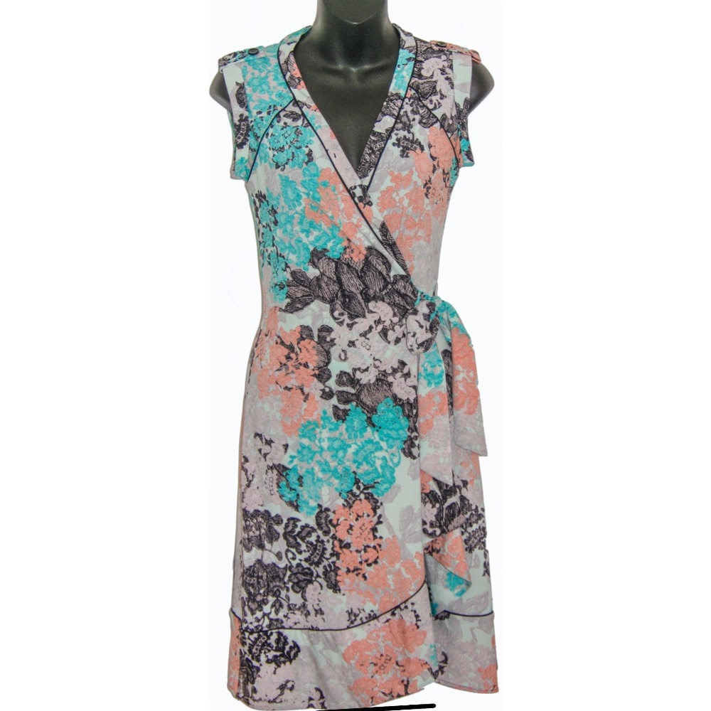 BCBG Maxazria Floral Wrap Dress
